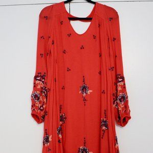 Free People boho floral long sleeve dress